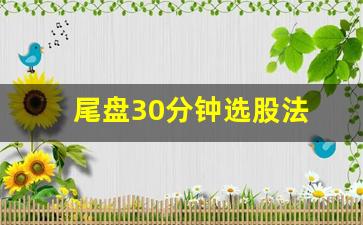 尾盘30分钟选股法
